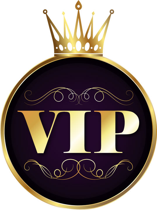 Beautiful vip icon with golden crown
